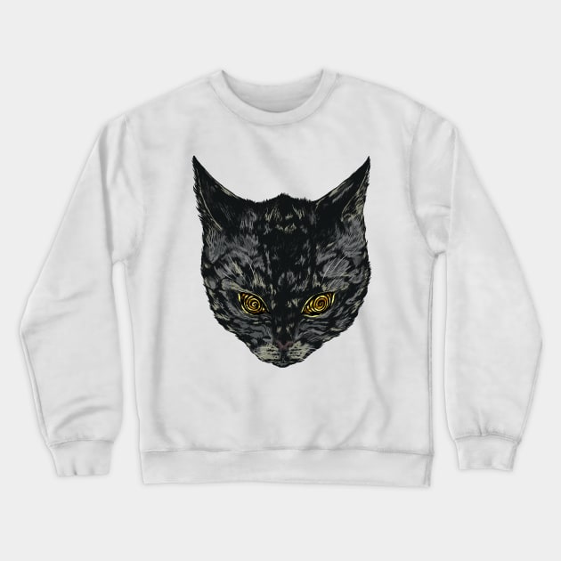 Hypnotic Cat Crewneck Sweatshirt by cucubaou